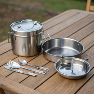 stainless camping cook set