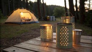 tin-can lanterns