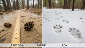 small mammal identification rakoon skunk fox wilderness animal tracking in north america