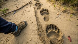 bear tracks black bear gizzly wilderness animal tracking