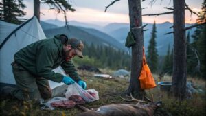 minimizing scents and avoiding predators during wild game preparation off grid