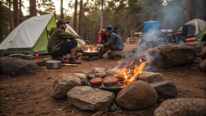 hot rock cooking image illustration
