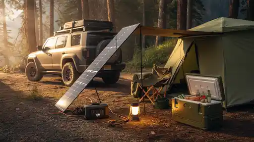 can foldable solar panels power a camping fridge